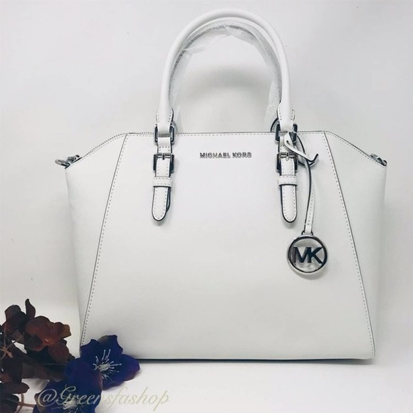 Michael Kors Handbags - NEW MICHAEL KORS LARGE CIARA SATCHEL HANDBAG WHITE